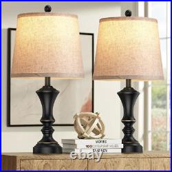 Retro Table Lamps Set of 2 22 Vintage Rustic Nightstand Lamps Black
