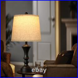 Retro Table Lamps Set of 2 22 Vintage Rustic Nightstand Lamps Black