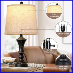 Retro Table Lamps Set of 2 22 Vintage Rustic Nightstand Lamps Black