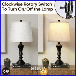 Retro Table Lamps Set of 2 22 Vintage Rustic Nightstand Lamps Black
