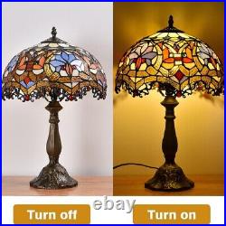 Retro Tiffany Table Lamp Baroque Stained Glass Desk Lamp Antique Decor 18 Tall