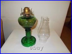 Riverside Clincher Scarce 1877 Antique EAPG Emerald # 171 Kerosene Lamp Empress