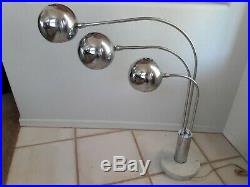 Robert Sonneman Style Vintage Midcentury Style Triple Eyeball Chrome Table Lamp