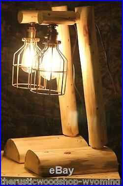 Rustic Log Lamps Lodge, Western, Vintage, Log Cabin Furniture