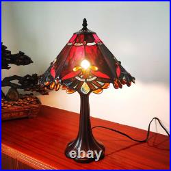 S10021 Tiffany Style Stained Glass Baroque Lampshade (13-Inch Wide Red)