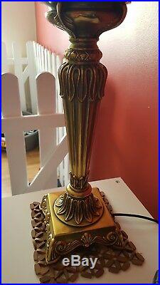 STUNNING VINTAGE LOOK MID CENTURY MODERNIST 70s 80s XL TABLE LAMP CANE BRASS