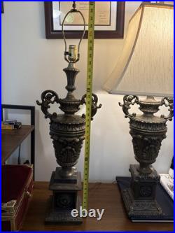SUPERB MID CENTURY BRONZE/brass/marble URN LAMP WITH ANGELS SUPERB MID CENTURY BRONZE/brass/marble URN LAMP WITH ANGELS