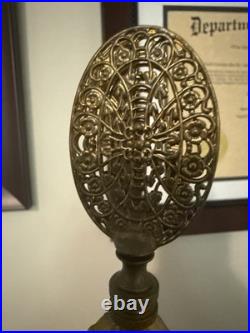 SUPERB MID CENTURY BRONZE/brass/marble URN LAMP WITH ANGELS