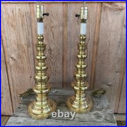 Set 2 Cooper Vintage Antique 28 Brass Candlestick Corded Table Lamp Decorative Set 2 Cooper Vintage Antique 28 Brass Candlestick Corded Table Lamp Decorative
