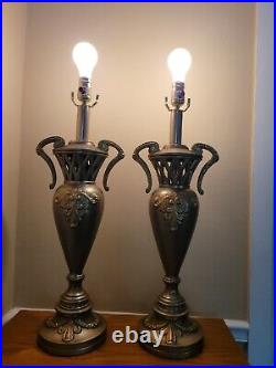 Set Of Two Tropy Brass Table Lamp Hand Find No Shade Or Hardware