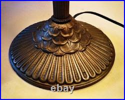 Signed Antique Arts Crafts Handel Era Stain Leaded Vintage Glass Lamp, 1910