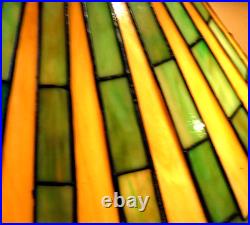 Signed Antique Arts Crafts Handel Era Stain Leaded Vintage Glass Lamp, 1910