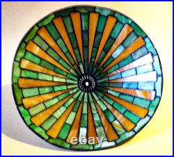 Signed Antique Arts Crafts Handel Era Stain Leaded Vintage Glass Lamp, 1910