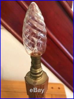 Solid Carved Oak 1950s Vintage Robert Thompson Mouseman table lamp + New Shade