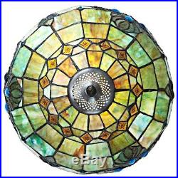 Stained Glass Tiffany Table Lamp Vintage Accent Victorian Theme