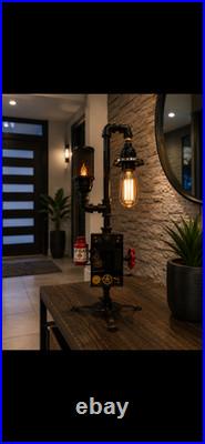 Steampunk Table lamp-IndustrialRustic Farmhouse-BedsideDeskEdison Light-Gify/Him Steampunk Table lamp-IndustrialRustic Farmhouse-BedsideDeskEdison Light-Gify/Him