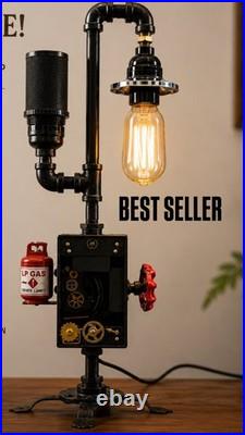 Steampunk Table lamp-IndustrialRustic Farmhouse-BedsideDeskEdison Light-Gify/Him Steampunk Table lamp-IndustrialRustic Farmhouse-BedsideDeskEdison Light-Gify/Him