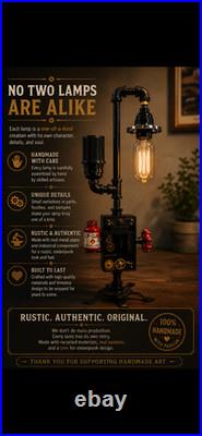 Steampunk Table lamp-IndustrialRustic Farmhouse-BedsideDeskEdison Light-Gify/Him