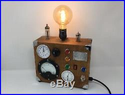 Steampunk novelty Industrial table lamp upcycled handmade unique vintage parts