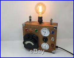 Steampunk novelty Industrial table lamp upcycled handmade unique vintage parts