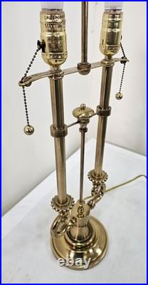 Stiffel Vintage Polished Brass Table Lamp Twin Bulb Sockets Pull Chain Ornate Stiffel Vintage Polished Brass Table Lamp Twin Bulb Sockets Pull Chain Ornate