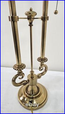 Stiffel Vintage Polished Brass Table Lamp Twin Bulb Sockets Pull Chain Ornate Stiffel Vintage Polished Brass Table Lamp Twin Bulb Sockets Pull Chain Ornate