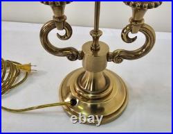 Stiffel Vintage Polished Brass Table Lamp Twin Bulb Sockets Pull Chain Ornate Stiffel Vintage Polished Brass Table Lamp Twin Bulb Sockets Pull Chain Ornate
