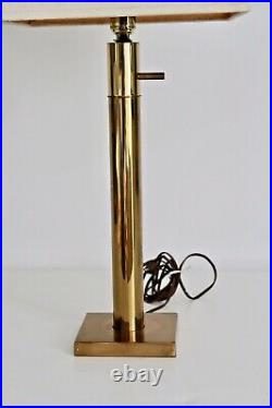 Stiffel Vtg Mid Century Modern Hollywood Regency Brass Cylinder Table Desk Lamp