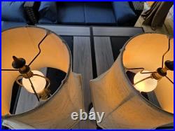 Stunning Vintage Asian Geisha Figurine Table Lamps Matching Pair 26 Tall