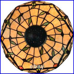 Stunning Vintage Tiffany Style 23 Table Lamp Floral Stained Glass Design