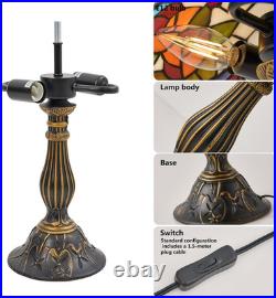 Stunning Vintage Tiffany Style Table Lamp with Stained Glass Shade Stunning Vintage Tiffany Style Table Lamp with Stained Glass Shade