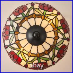 Stunning Vintage Tiffany Style Table Lamp with Stained Glass Shade Stunning Vintage Tiffany Style Table Lamp with Stained Glass Shade