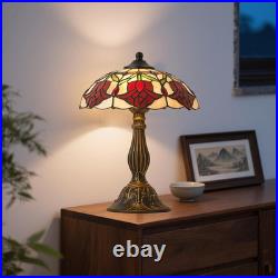 Stunning Vintage Tiffany Style Table Lamp with Stained Glass Shade Stunning Vintage Tiffany Style Table Lamp with Stained Glass Shade