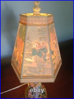 Table Lamp Angel When Turned On The Angels Appear On The Shade Vintage (R)