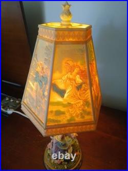 Table Lamp Angel When Turned On The Angels Appear On The Shade Vintage (R)