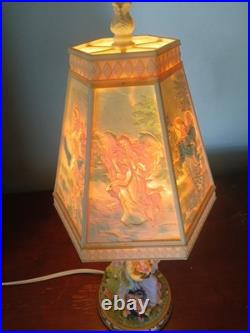 Table Lamp Angel When Turned On The Angels Appear On The Shade Vintage (R)