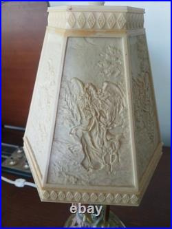 Table Lamp Angel When Turned On The Angels Appear On The Shade Vintage (R)