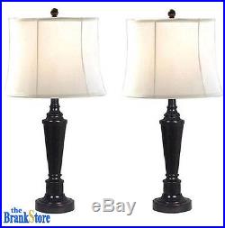 Table Lamp Set 2 Traditional Vintage Desk Lamps Pair Nightstand Bedroom Light