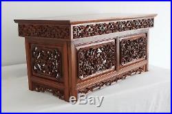 Table Oriental Folding Coffee Lamp Bed Table Carved Vintage We Can Deliver