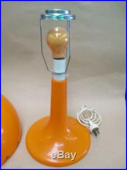 Table lamp, retro funk, bright orange, vintage, mid-century