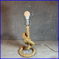 Tarogo Nautical Rope Table Lamp Mermaid Ocean 22 Inches Tall Whimsical Sea VTG
