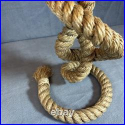 Tarogo Nautical Rope Table Lamp Mermaid Ocean 22 Inches Tall Whimsical Sea VTG