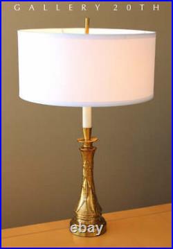 The Midas Touch! Gold Leaf Rocket Table Lamp! MID Century Brass 50's 60's Vtg