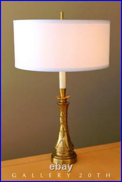 The Midas Touch! Gold Leaf Rocket Table Lamp! MID Century Brass 50's 60's Vtg