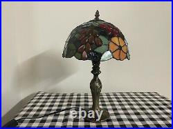 Tiffany Flower Style Table Lamp Stain Glass Handcrafted Bedside Light Desk Lamp