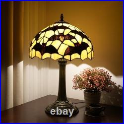 Tiffany Lamp Black Bat Style Stained Glass Table Lamp Vintage Bedroom Bedside