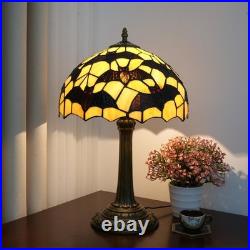 Tiffany Lamp Black Bat Style Stained Glass Table Lamp Vintage Bedroom Bedside