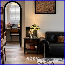 Tiffany Lamp Black Bat Style Stained Glass Table Lamp Vintage Bedroom Bedside