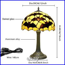 Tiffany Lamp Black Bat Style Stained Glass Table Lamp Vintage Bedroom Bedside