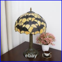Tiffany Lamp Black Bat Style Stained Glass Table Lamp Vintage Bedroom Bedside